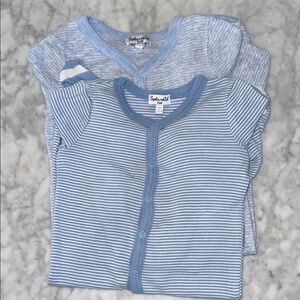 Splendid Blue Striped Kids Footie Bundle